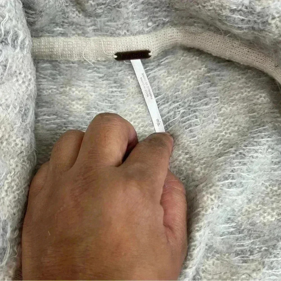 Free People Like A Diamond Size S Knit Sweater Coat Pockets Gray - Picture 9 of 12